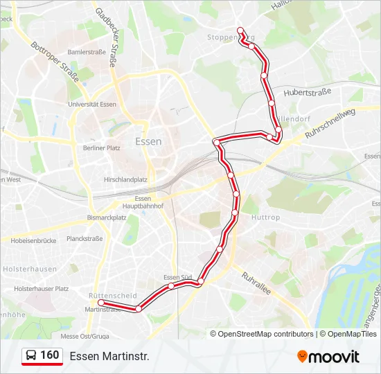 Buslinie 160 Karte