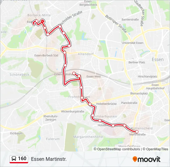 Buslinie 160 Karte