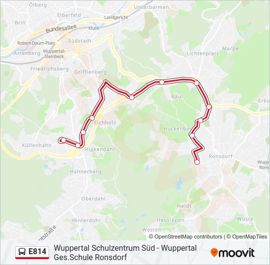E814 Bus Line Map