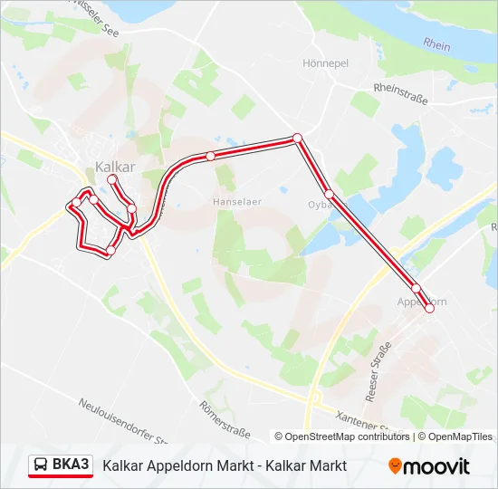 BKA3 Bus Line Map
