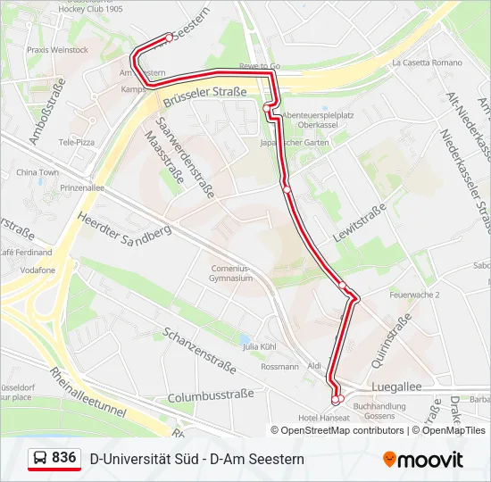 836 Bus Line Map