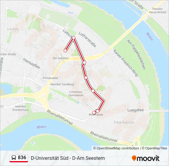 836 Bus Line Map