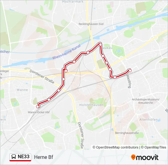 NE33 Bus Line Map