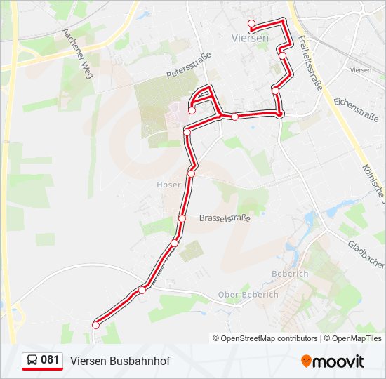 081 bus Line Map