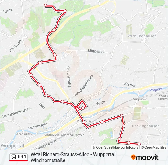 644 Bus Line Map