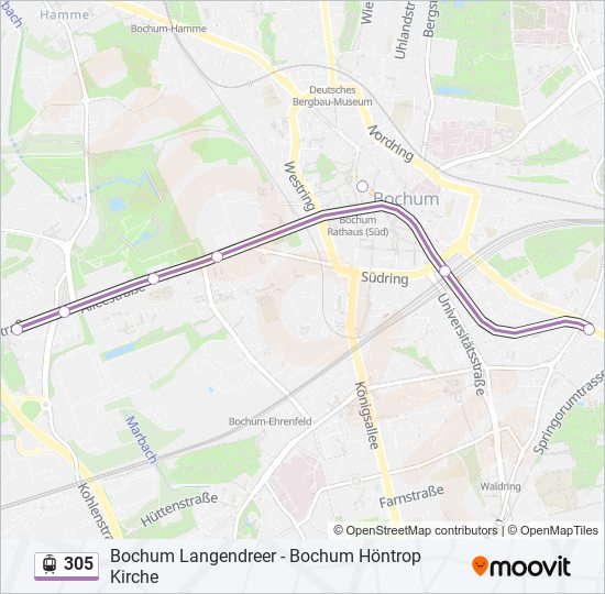 305 light rail Line Map