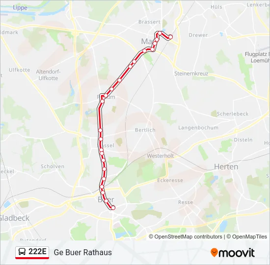 222E Bus Line Map