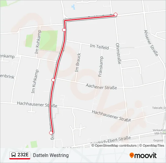 232E Bus Line Map