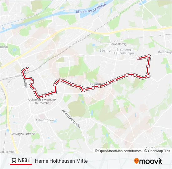 NE31 Bus Line Map