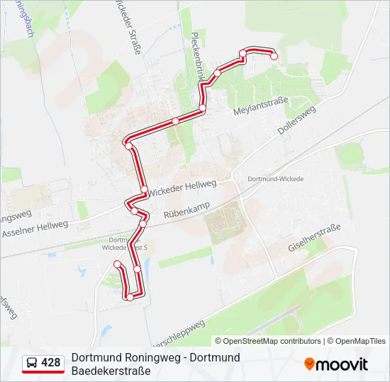428 Bus Line Map