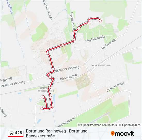 428 Bus Line Map