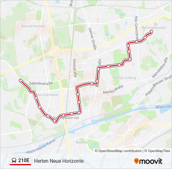 210E bus Line Map