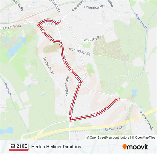 210E Bus Line Map