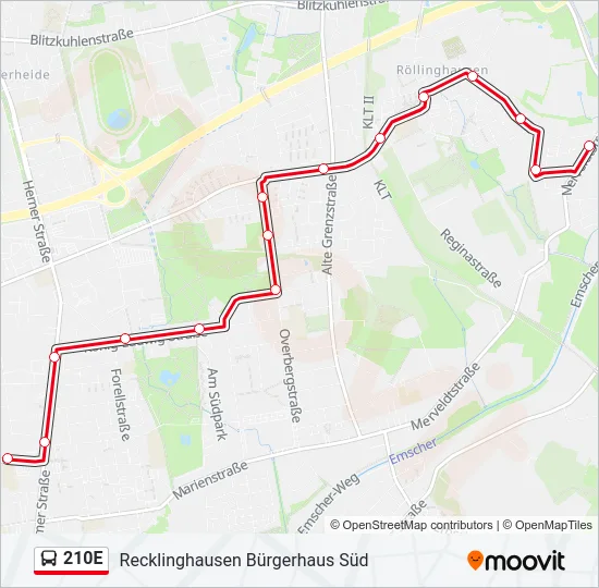 210E Bus Line Map