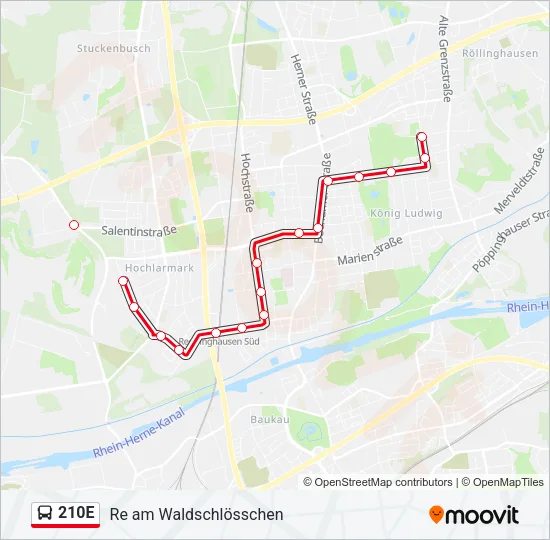 210E Bus Line Map