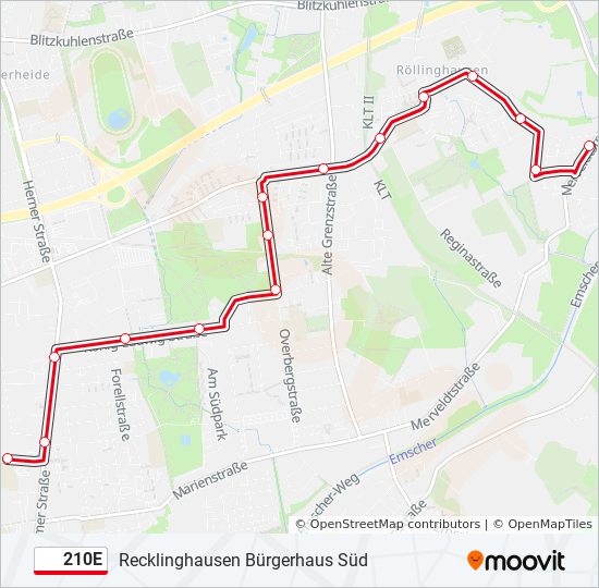 210E bus Line Map