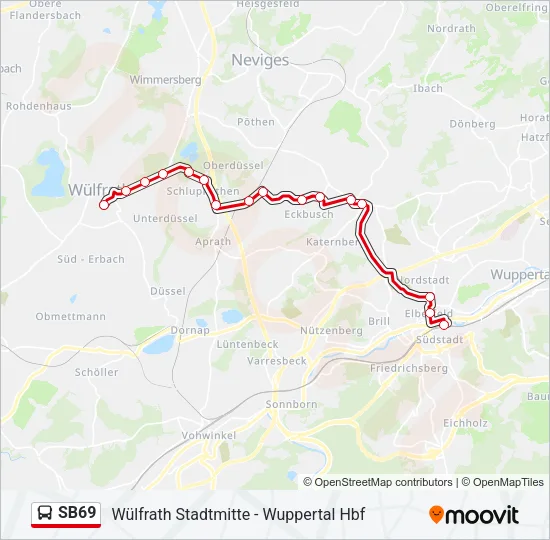 SB69 Bus Line Map