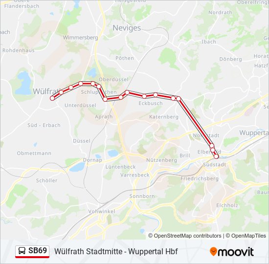 SB69 bus Line Map