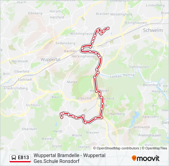 E813 Bus Line Map