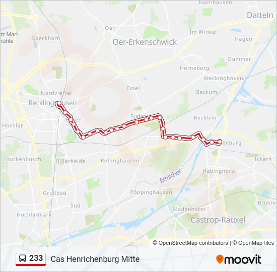 233 Bus Line Map