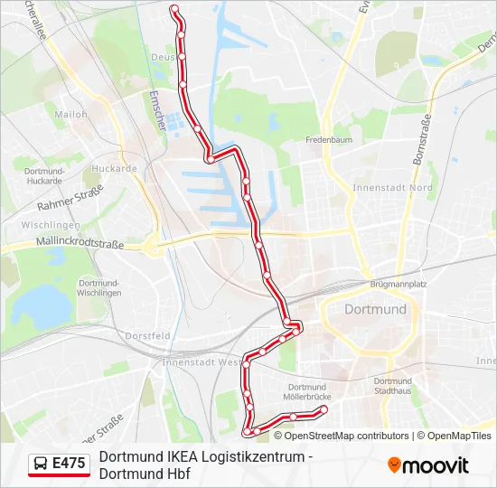 E475 Bus Line Map