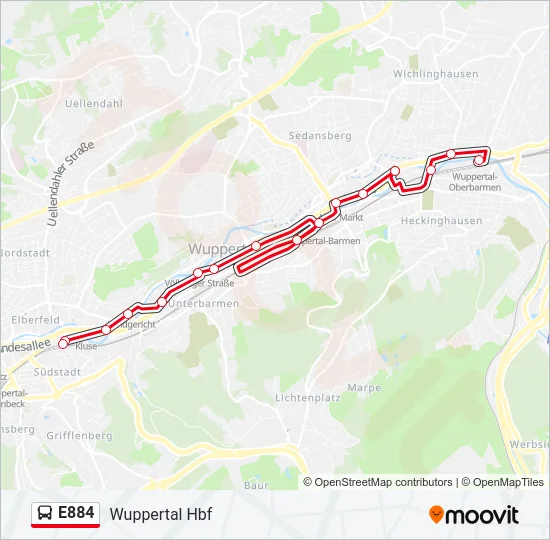 E884 Bus Line Map