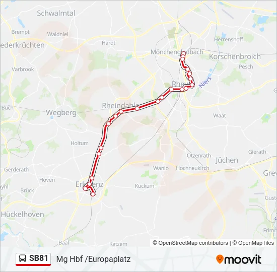 SB81 Bus Line Map
