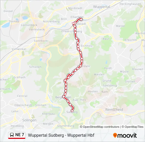 NE 7 Bus Line Map