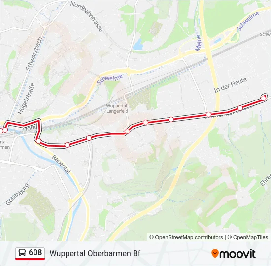 608 Bus Line Map