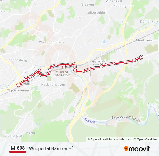 608 Bus Line Map