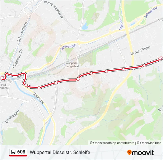 608 Bus Line Map
