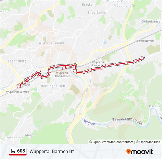 608 bus Line Map