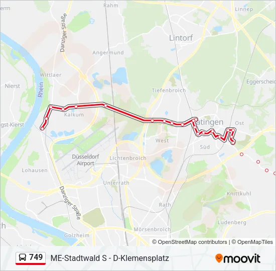 749 Bus Line Map