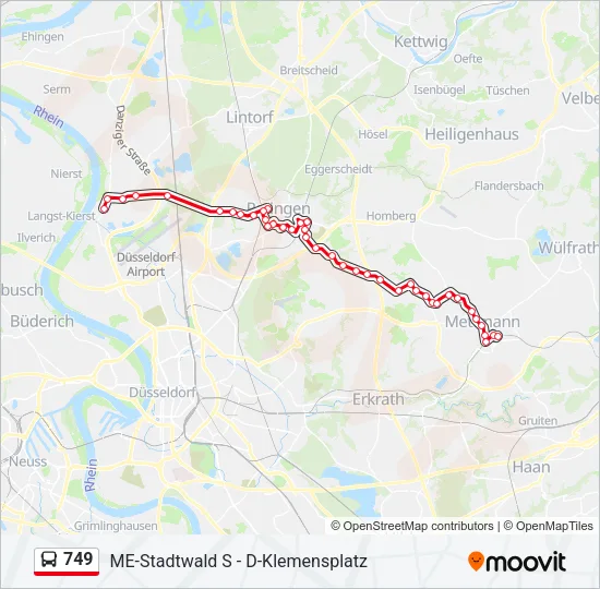 749 Bus Line Map