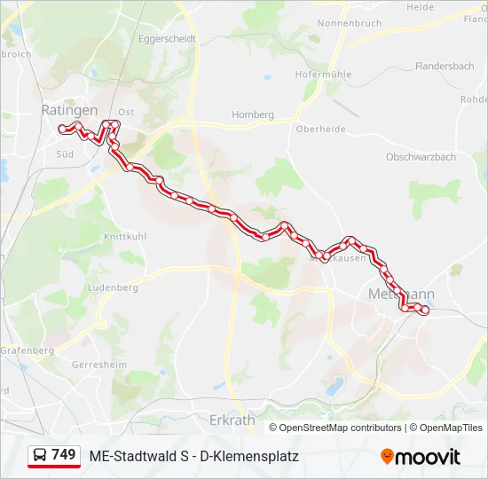 749 Bus Line Map