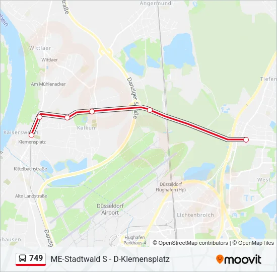 749 Bus Line Map