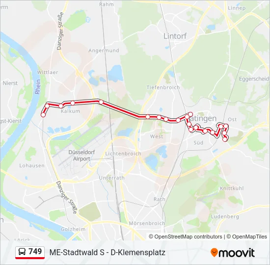 749 Bus Line Map