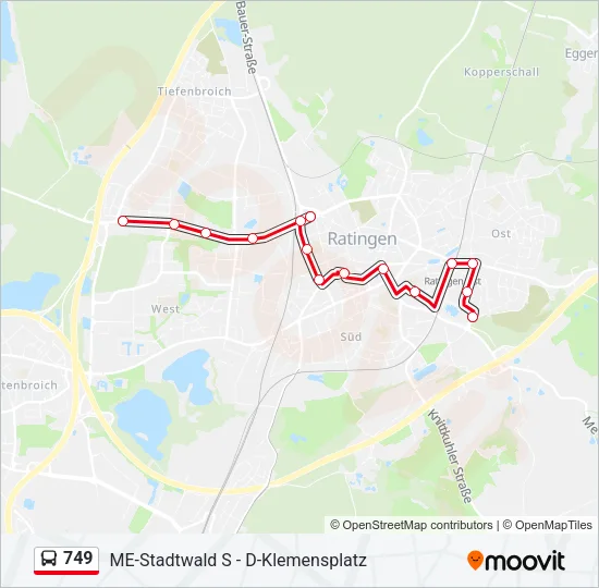 749 Bus Line Map