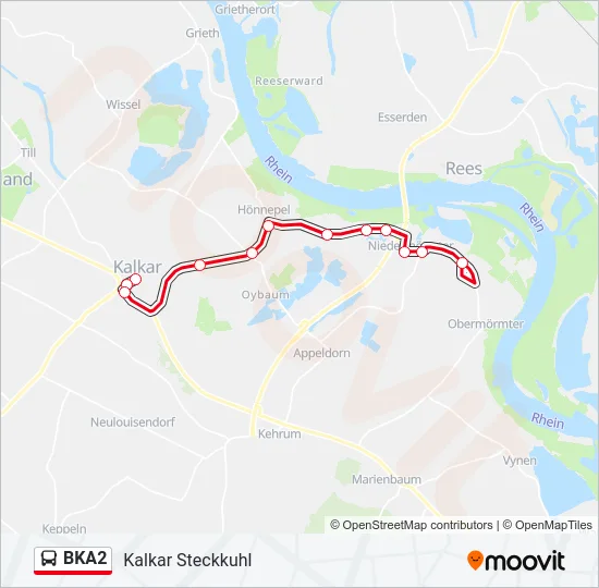 BKA2 Bus Line Map