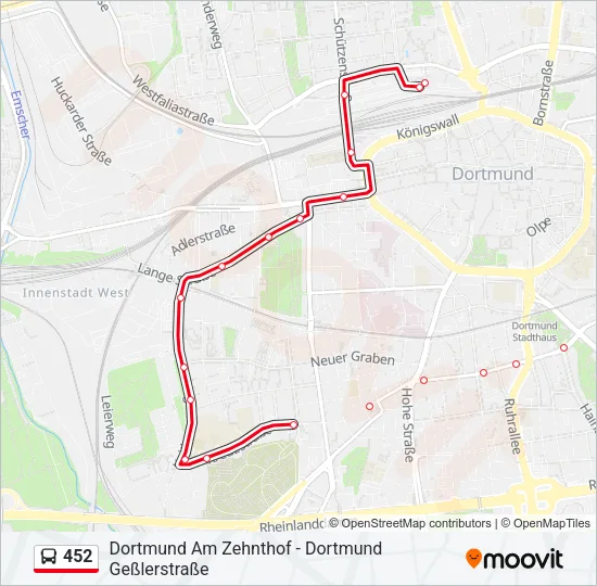 452 Bus Line Map