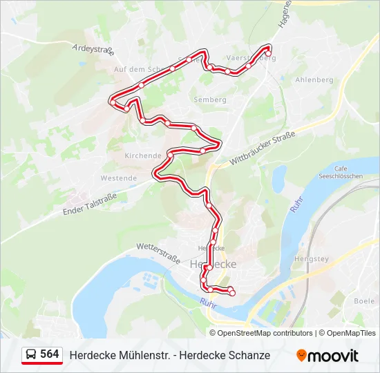 564 Bus Line Map