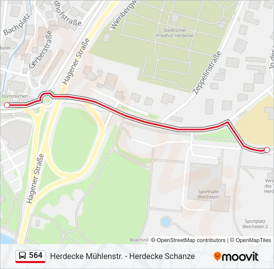 564 Bus Line Map