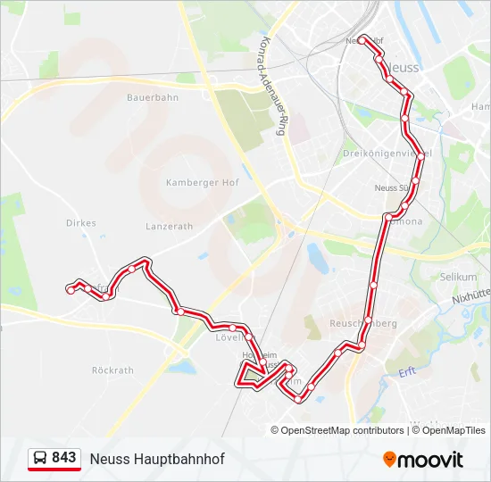 843 Bus Line Map