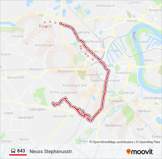 843 Bus Line Map