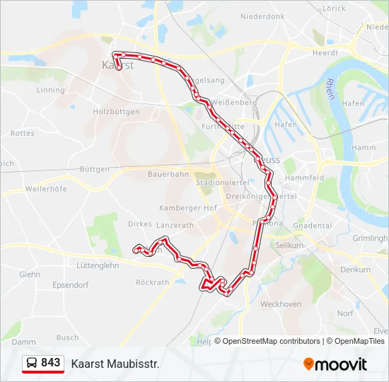 843 Bus Line Map