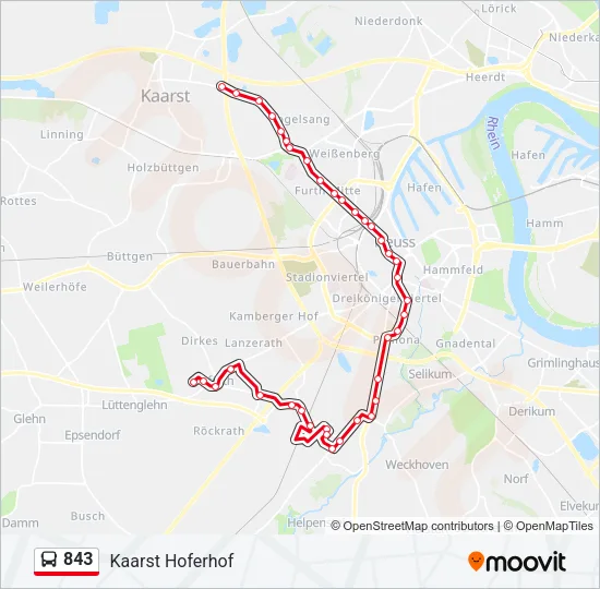 843 Bus Line Map