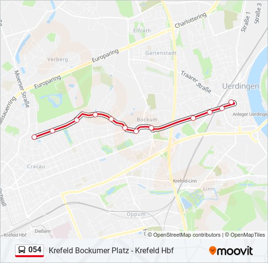 054 bus Line Map