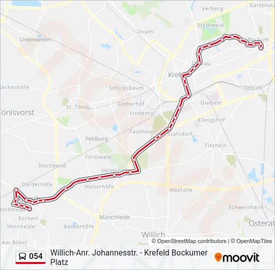 054 Bus Line Map