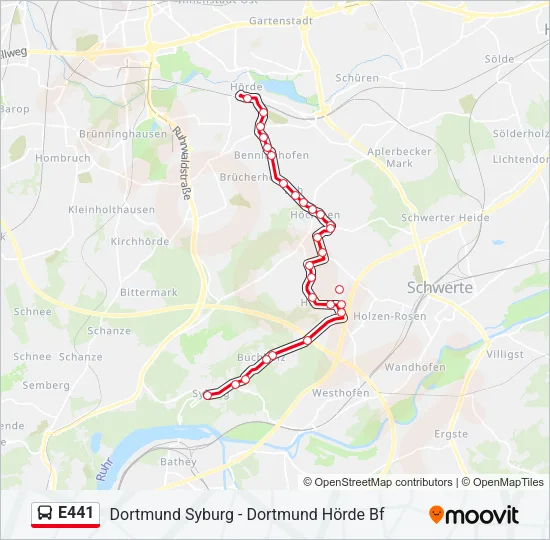 E441 Bus Line Map