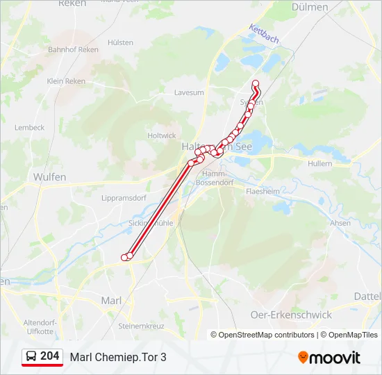 204 Bus Line Map